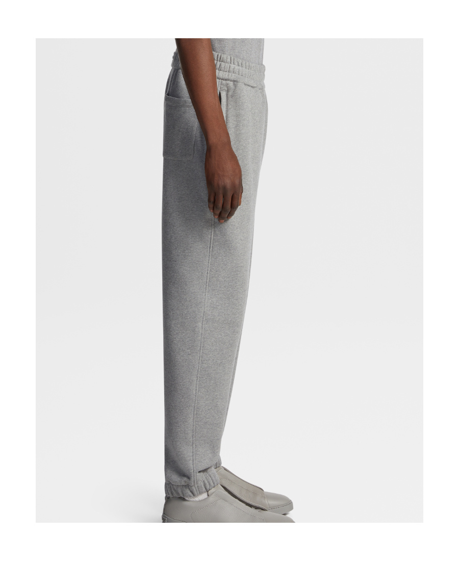 Shop Zegna Logo-print Cotton Track Pants In Gray