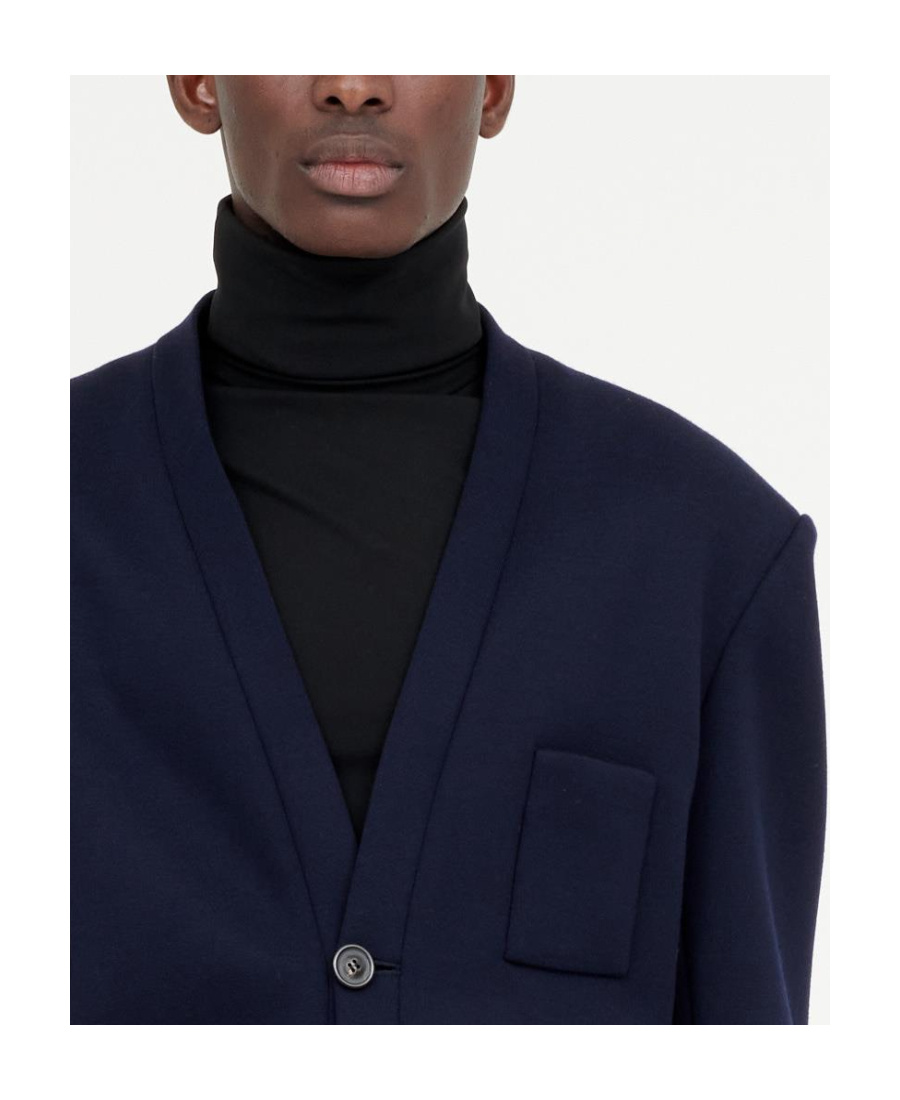 Maison Margiela Logo-detail Single-breasted Blazer In Black