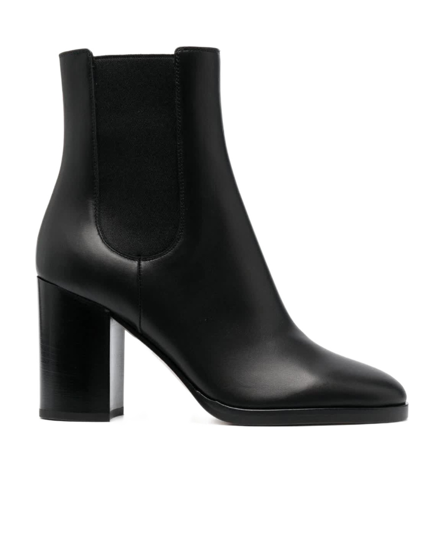 GIANVITO ROSSI LEATHER HIGH-HEELED SHORT BOOTS