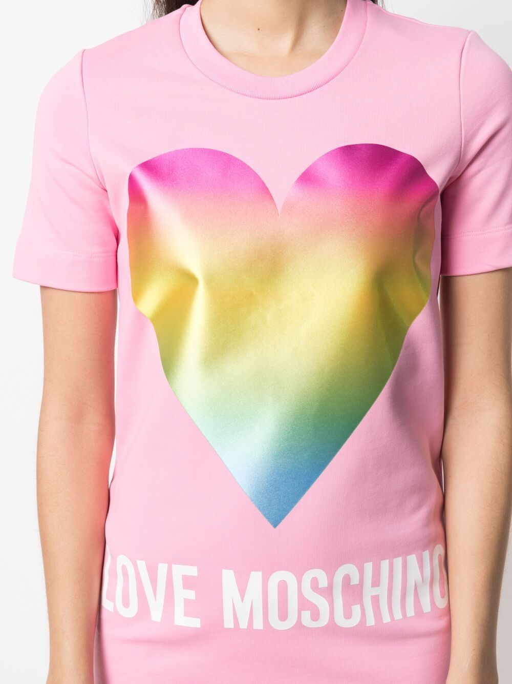 Moschino Logo Printed T-shirt Dress In Pink