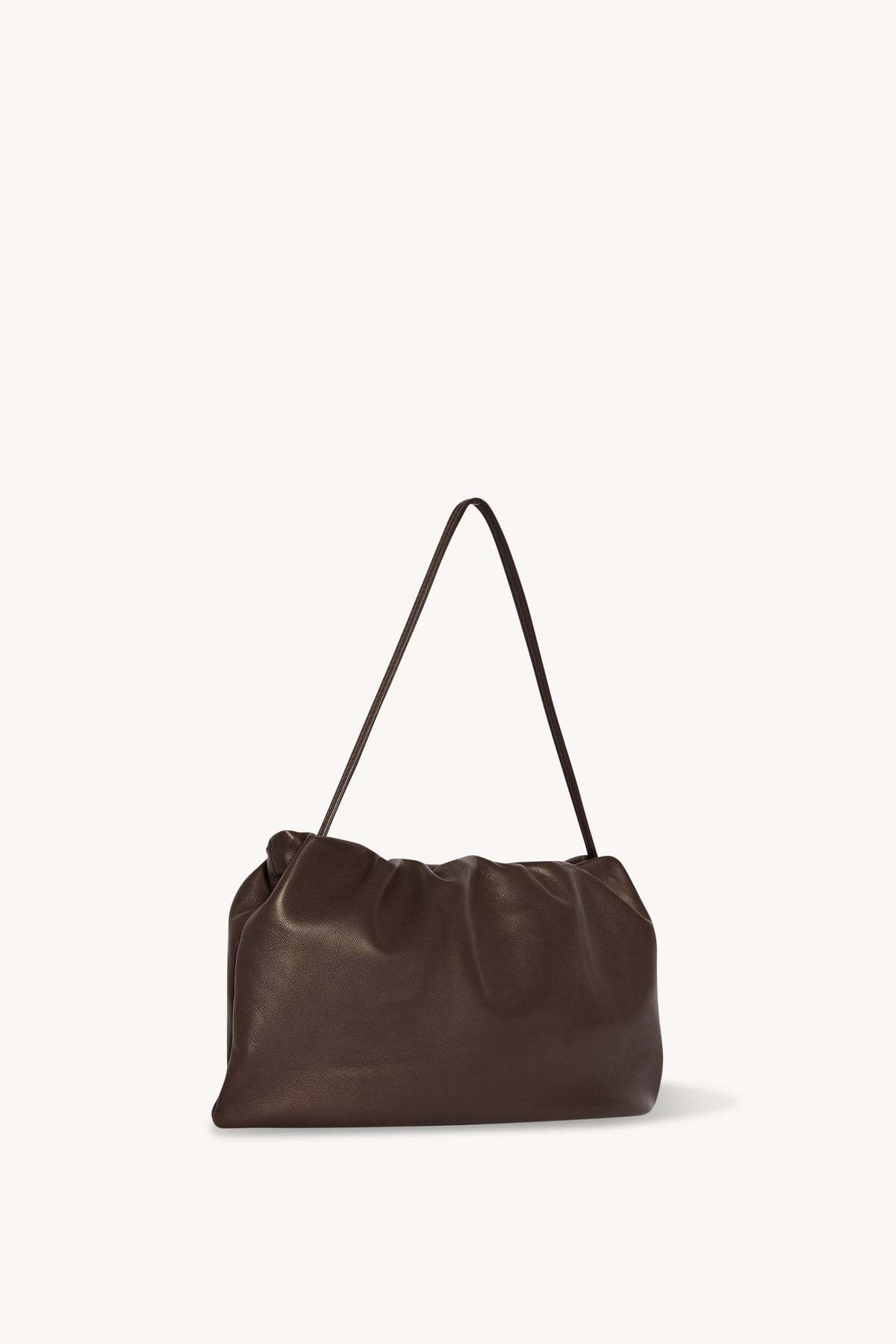 The Row Xl Bourse Shoulder Bag In Silk Leather In Black