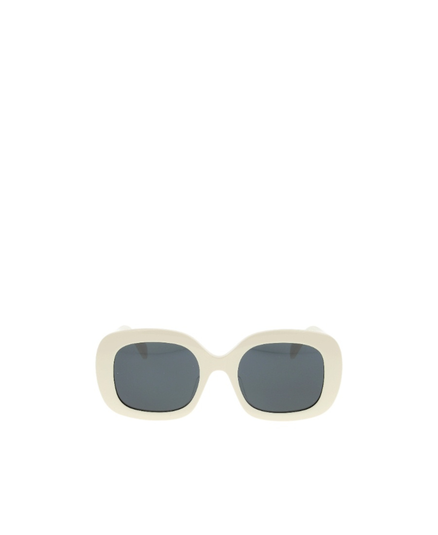 Celine Triomphe Square-frame Sunglasses In White