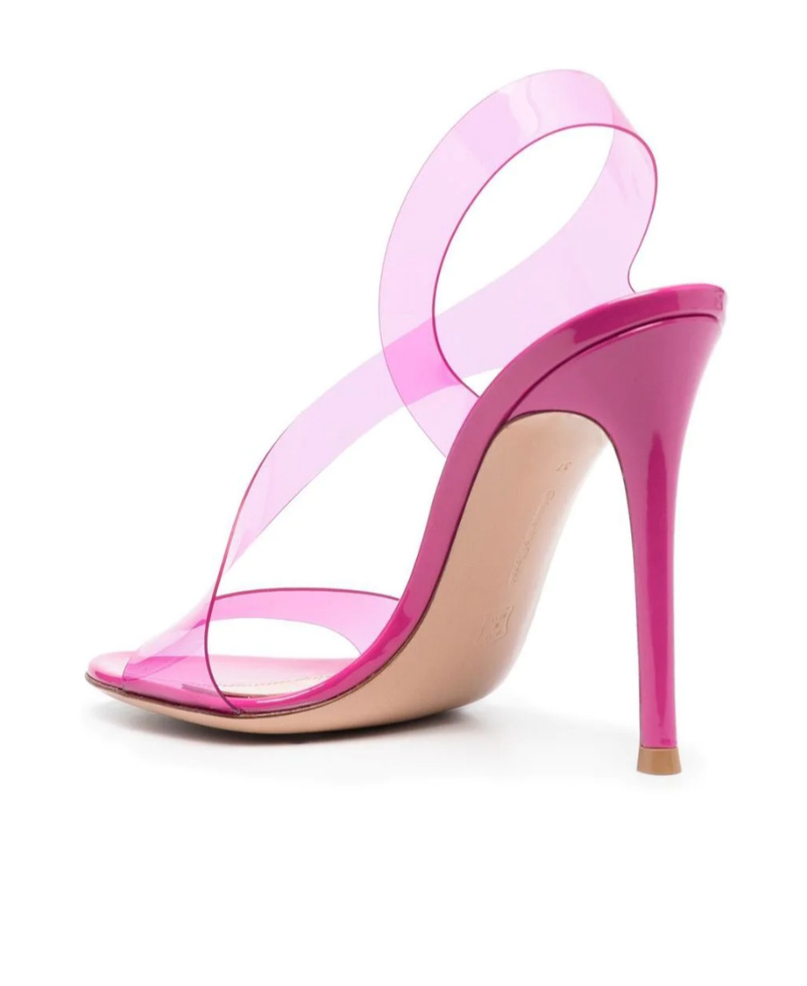 Gianvito Rossi 105mm Metropolis Plexi Slingback Sandals In Pink