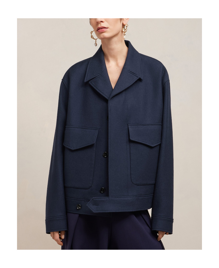 Ami Alexandre Mattiussi Oversize Virgin Wool Jacket In Blue