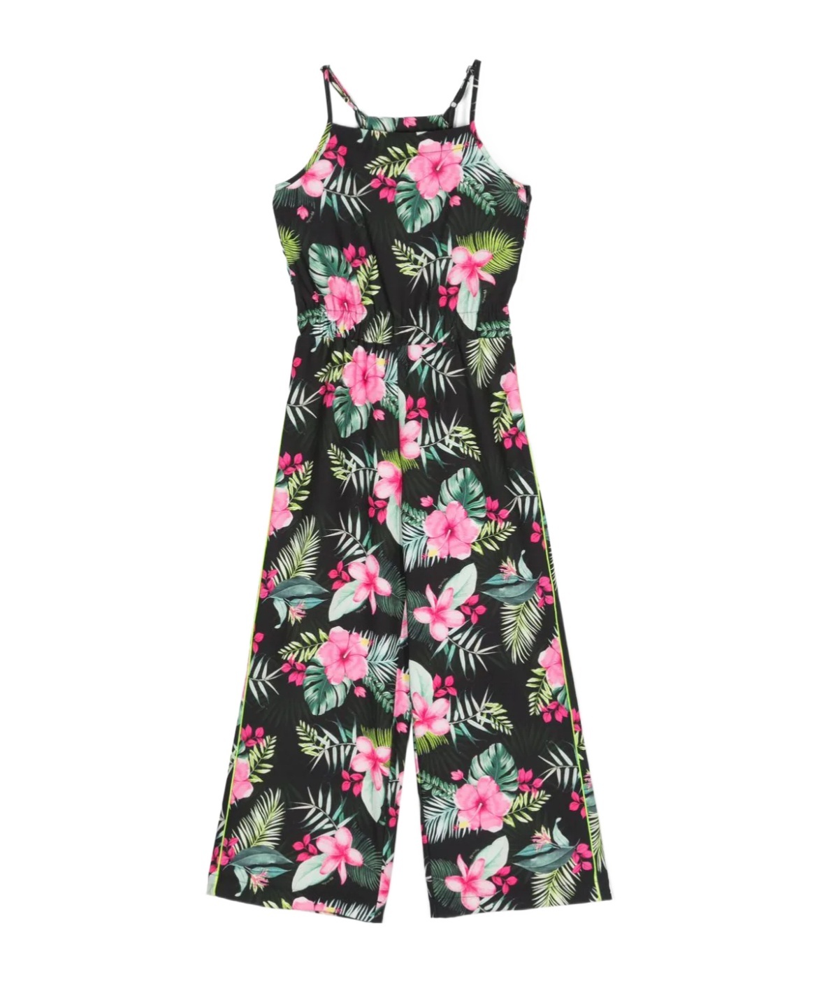 Monnalisa Floral-print Jersey Jumpsuit In Green