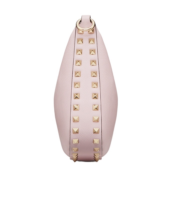 Valentino Small Rockstud Leather Shoulder Bag In Pink