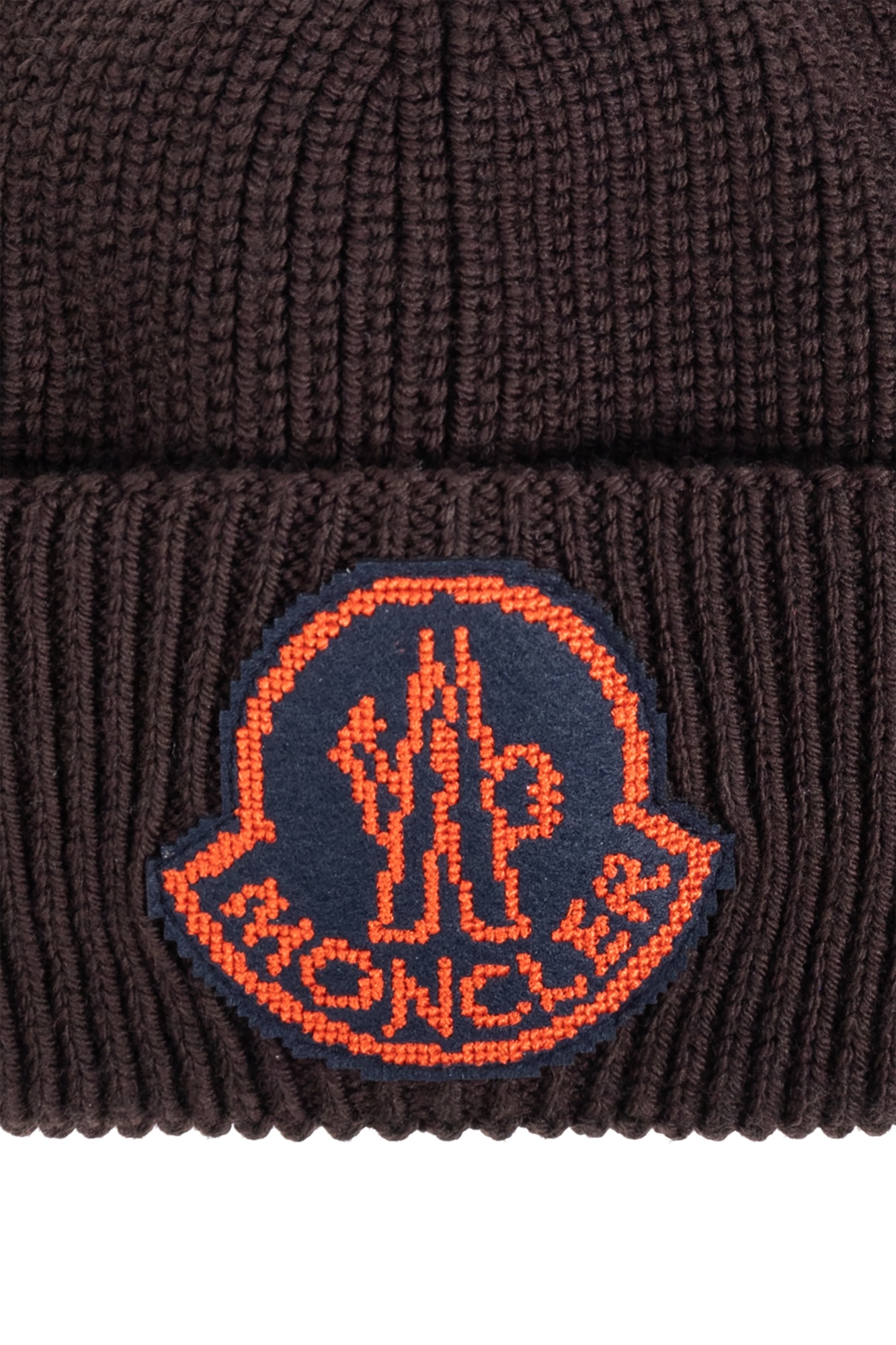 MONCLER LOGO-PATCH WOOL BEANIE