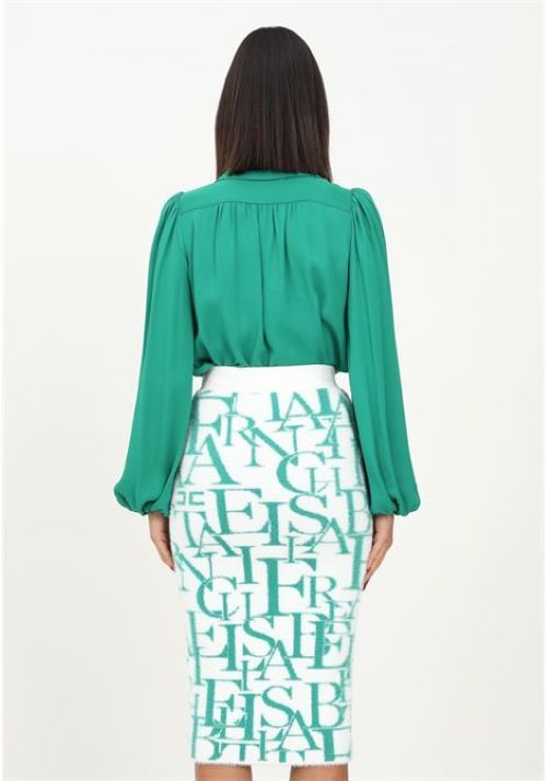 Elisabetta Franchi Lettering Pattern Knit Skirt In Blue