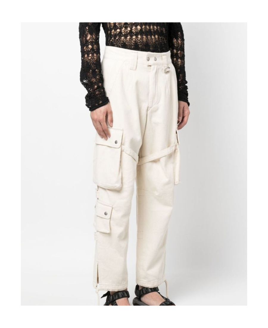Isabel Marant Eusebio Cotton Cargo Pants In White