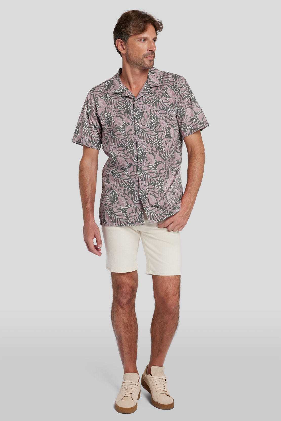 7 For All Mankind Straight Shorts In Nude