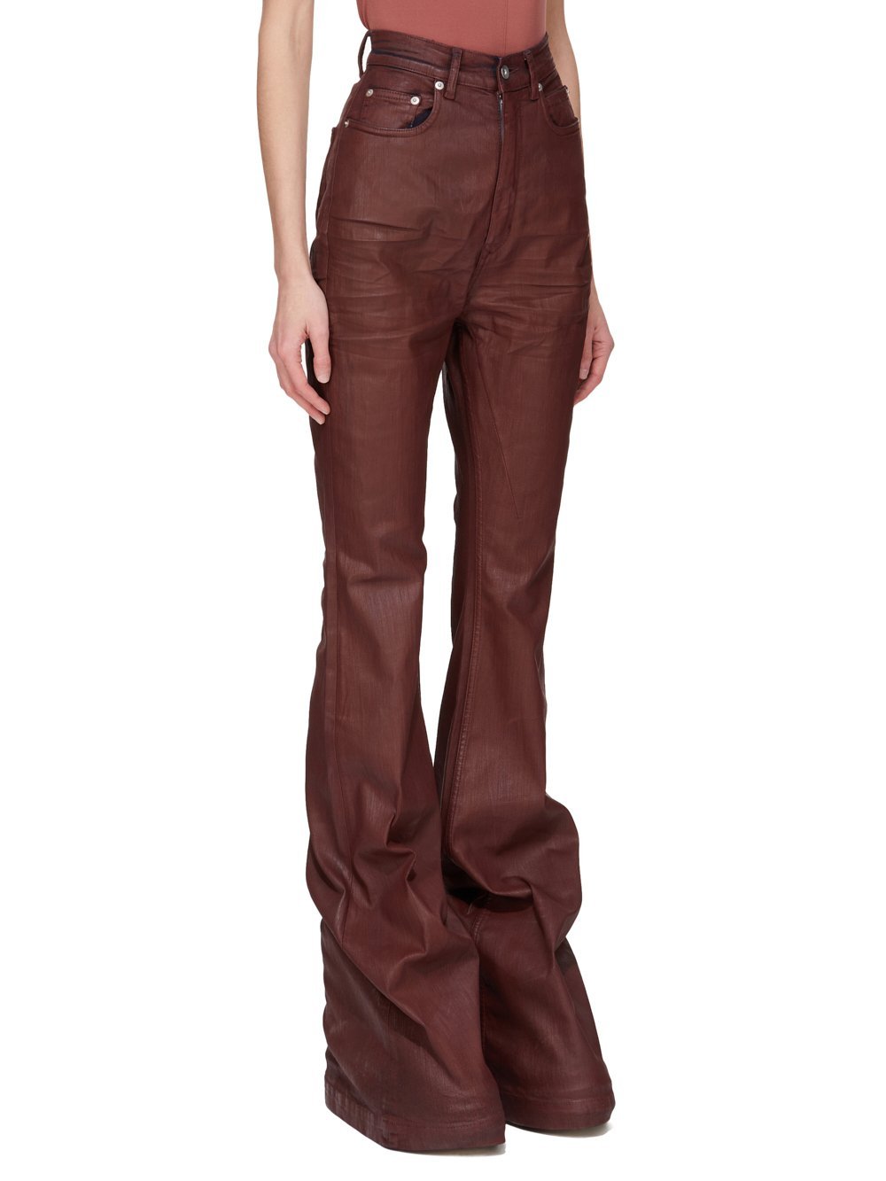 Rick Owens Drkshdw Flared Design Bootcut Denim Trousers In Brown