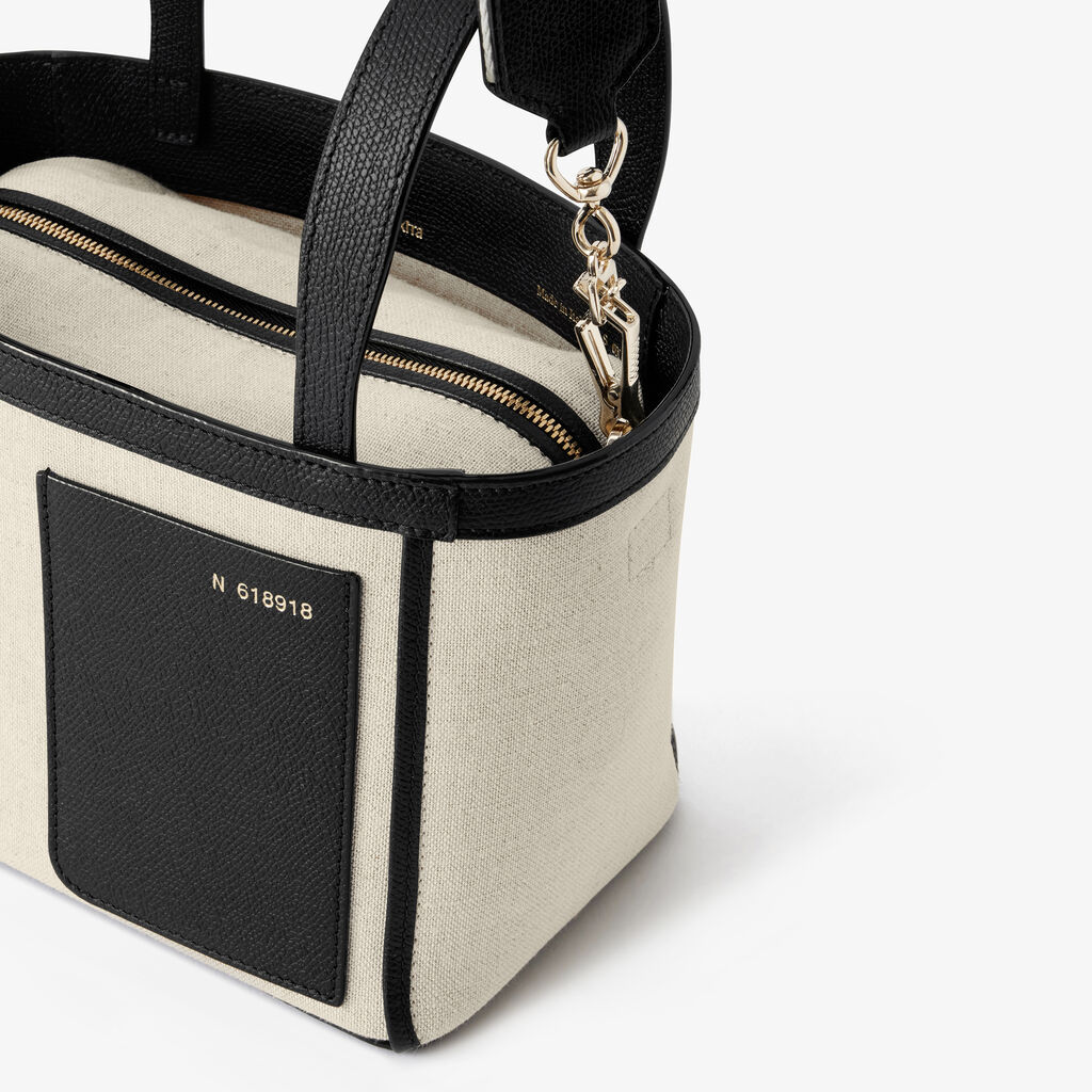 Valextra Soft Canvas Bucket Micro Bag
