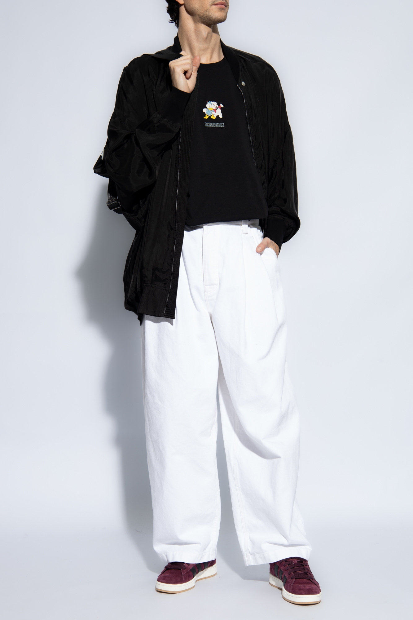 Iceberg T-shirt With Round Neck And Short Sleeves In Black