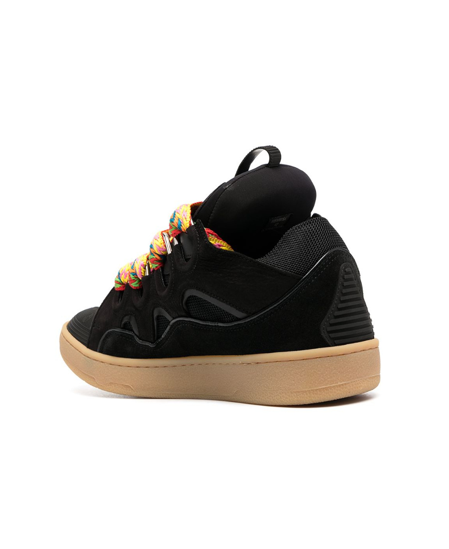 Shop Lanvin Zigzag Lace-up Sneakers In Black