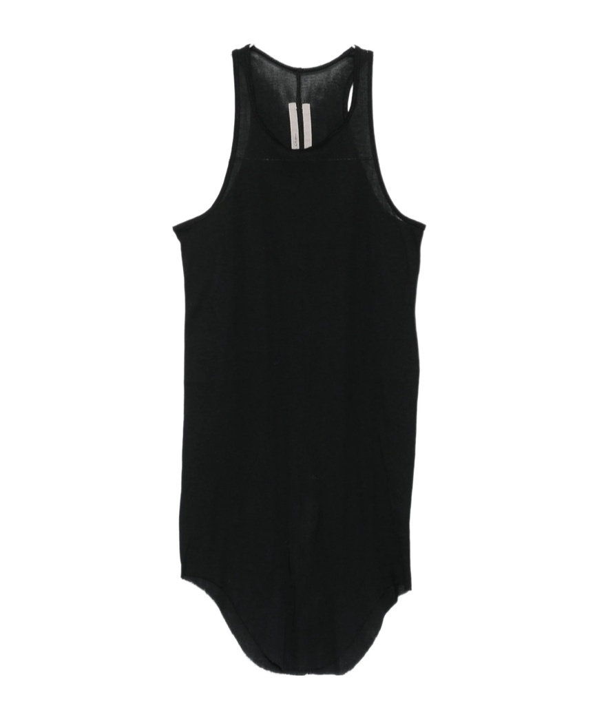 Rick Owens Racer-back Curved-hem Top In Black