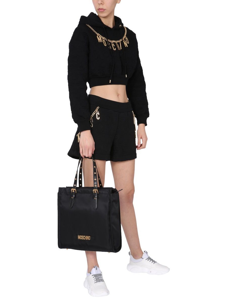 Moschino Couture Smile Quilted Bermuda In Nude
