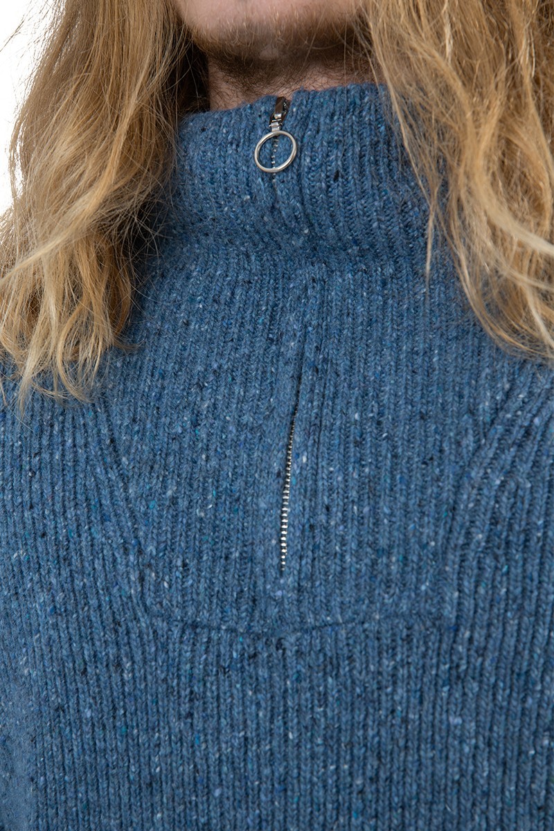 Apc Semi-zipper Sweater In Blue