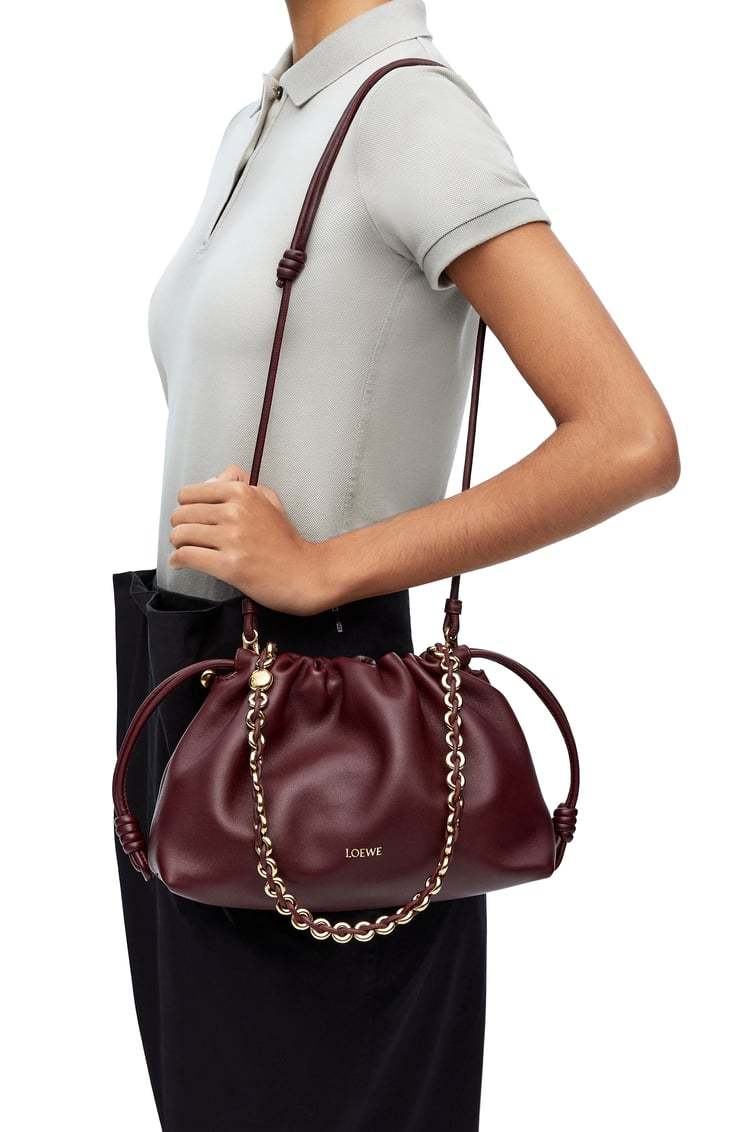 Loewe Medium Flamenco Purse In Mellow Nappa Lambskin In Red