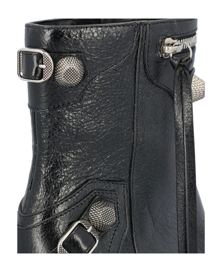 Balenciaga Cagole 50 Ankle Boots In Lamb Leather In Black