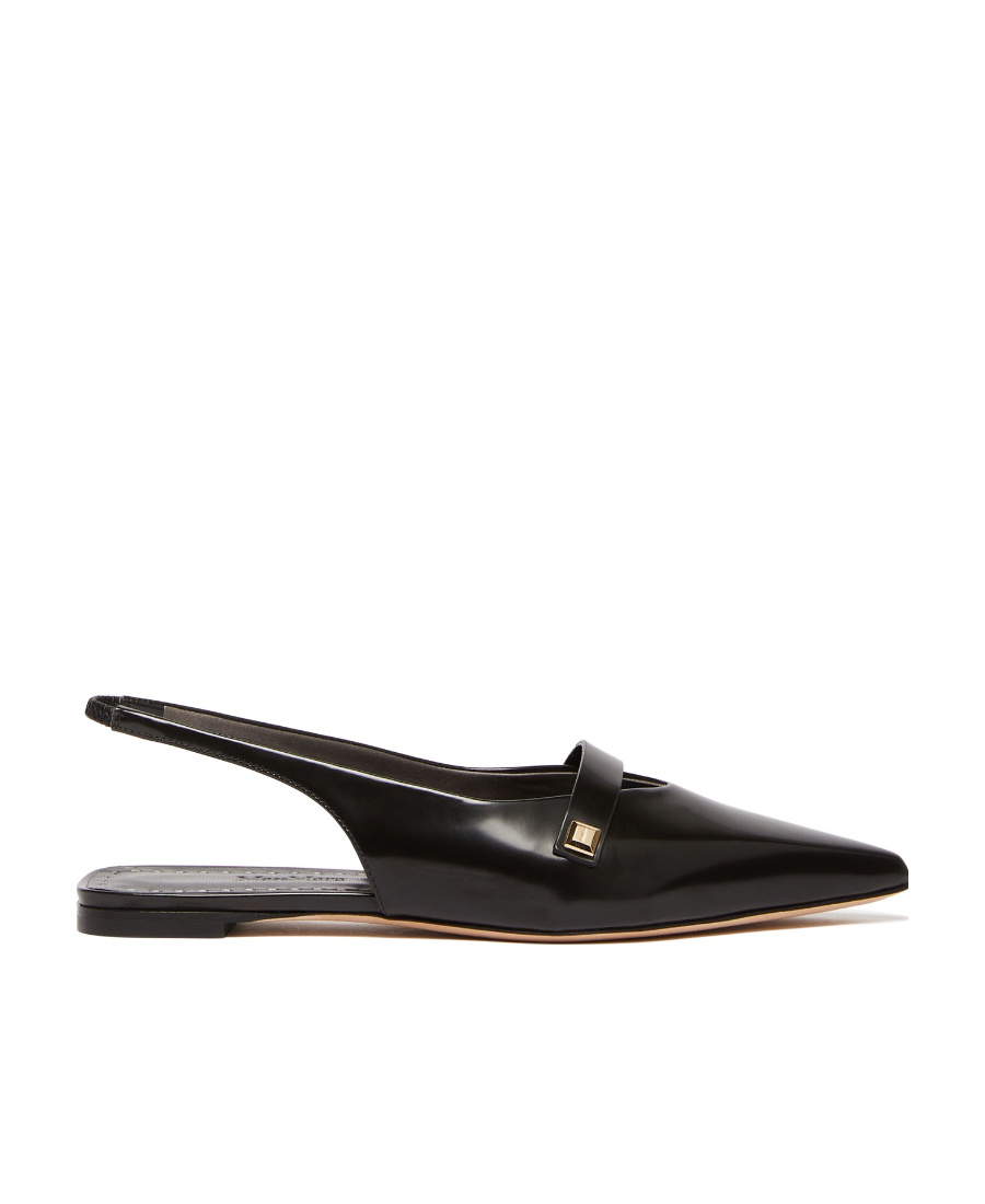 Max Mara Logo Details Flat Shoes In Black