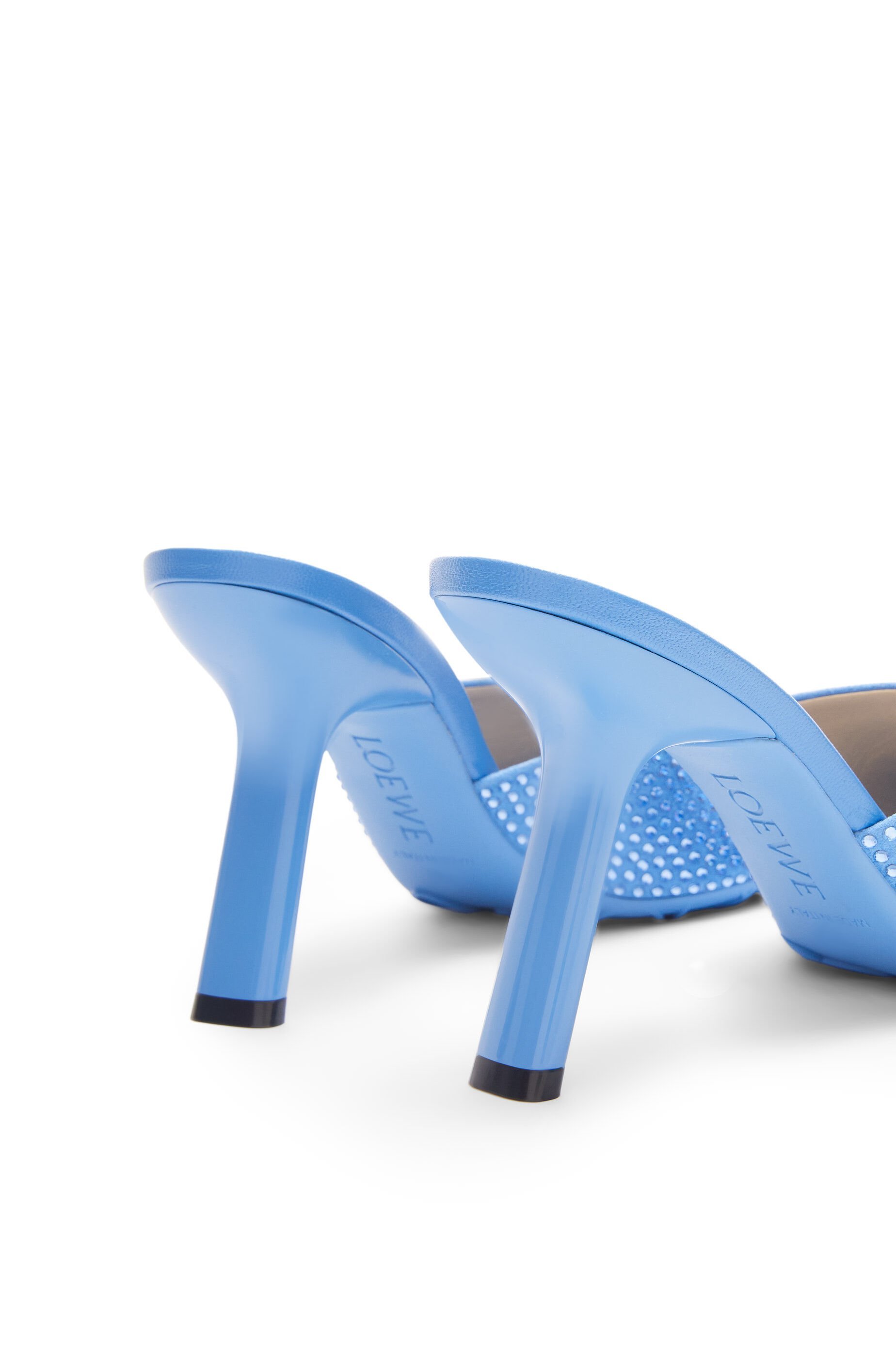 Loewe Petal Strassed 90 Mule In Blue