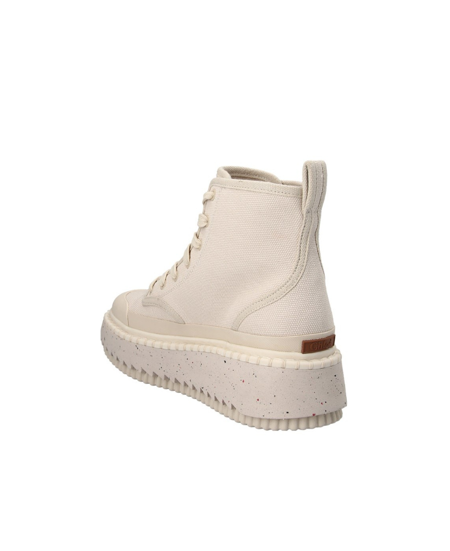 Chloé Lilli Ankle Boots Aus Canvas In Nude