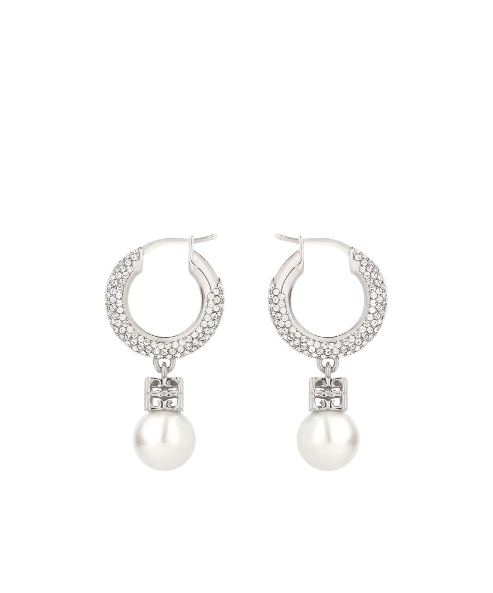Givenchy Crystal Pearl Earrings In White