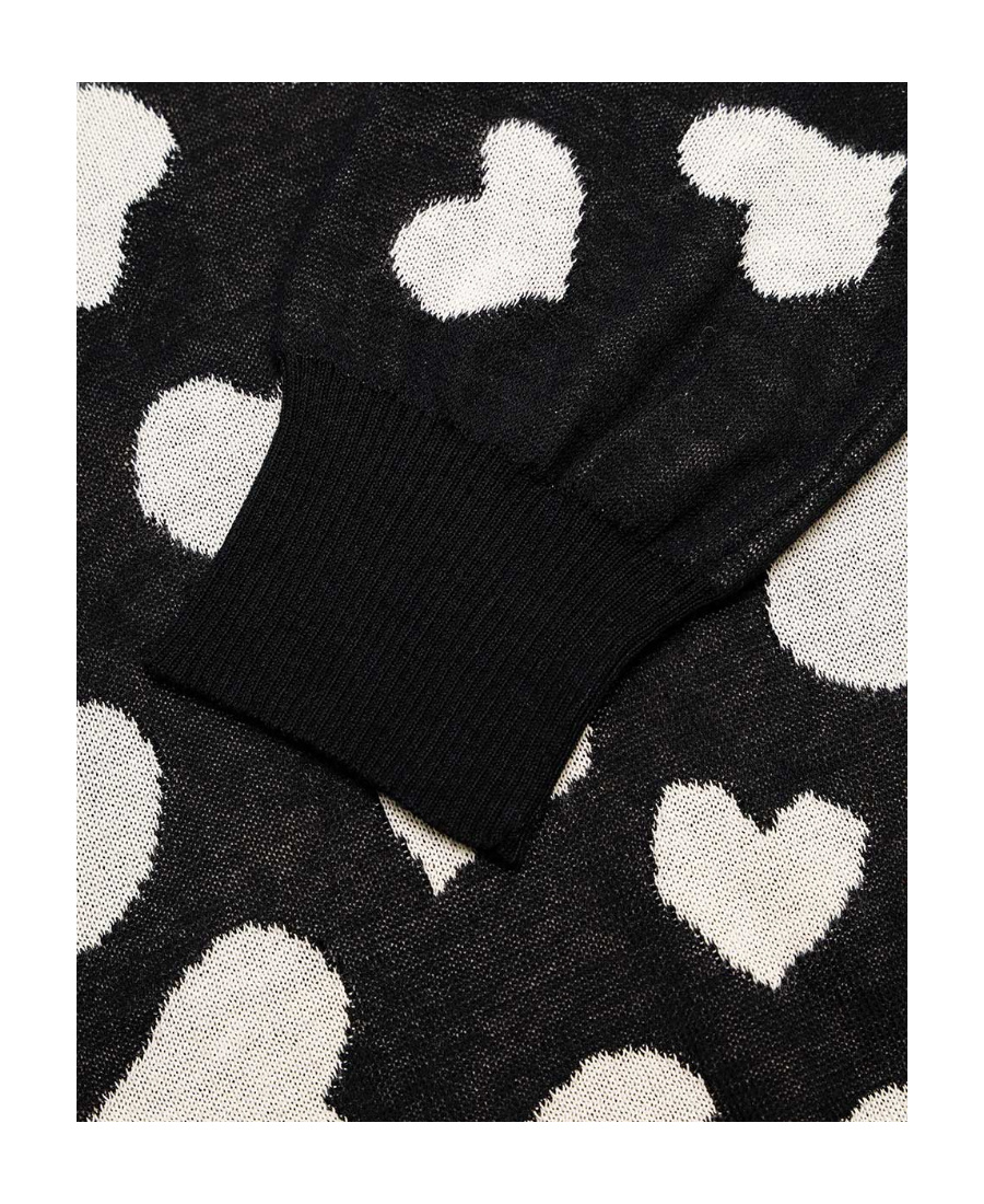 Sportmax Love Pattern Pullover In Black