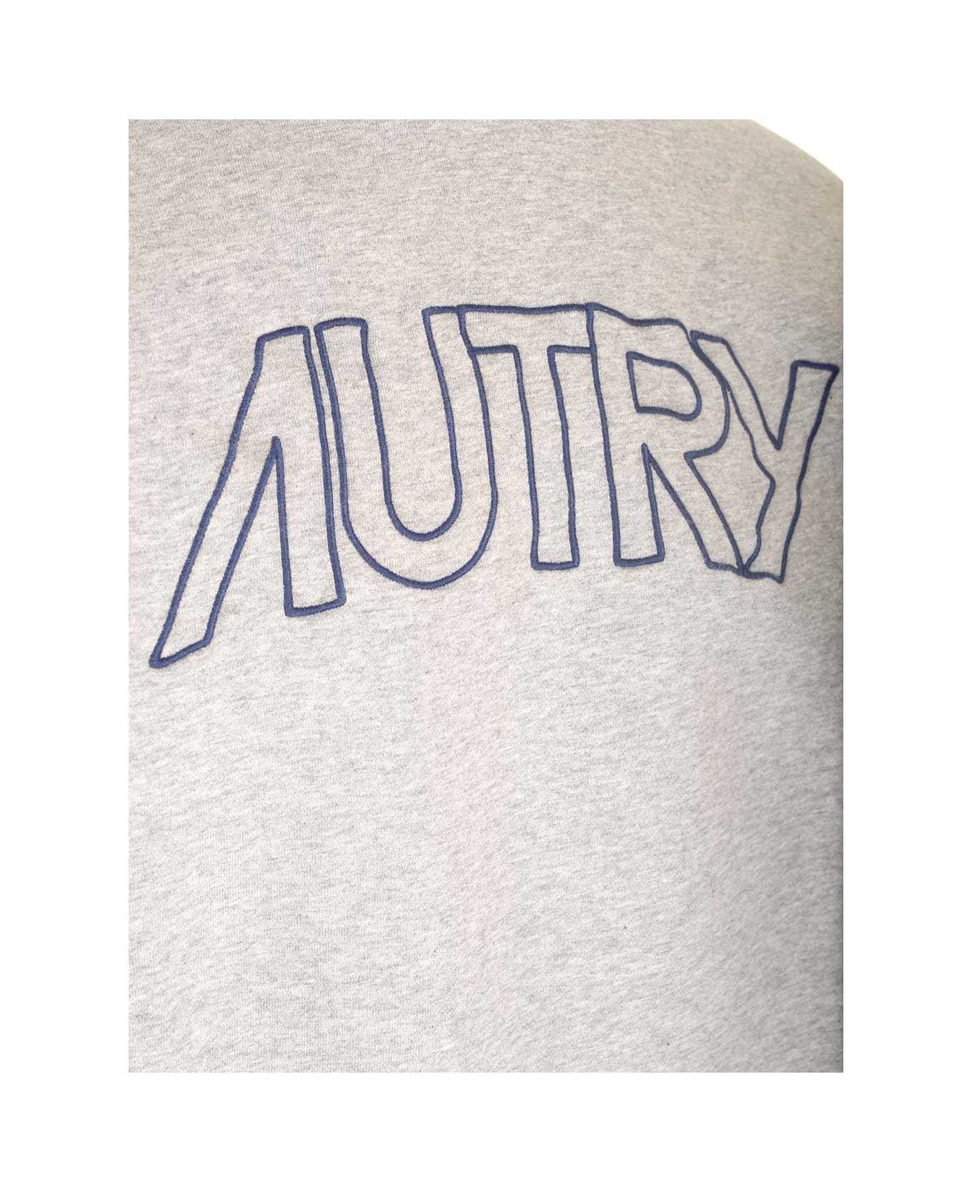 Autry Logo-print Cotton Sweatshirt In Gray