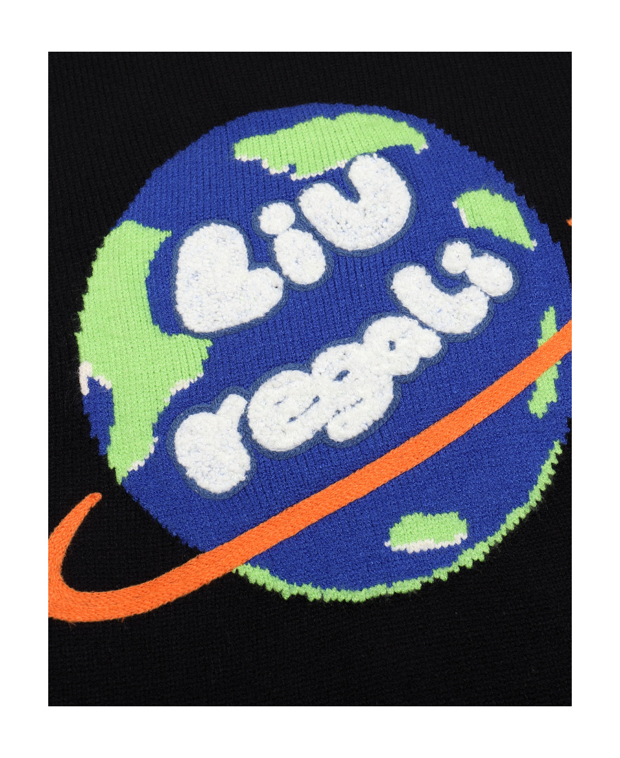 Liuregali Earth Jacquard Pattern Pullover In Black