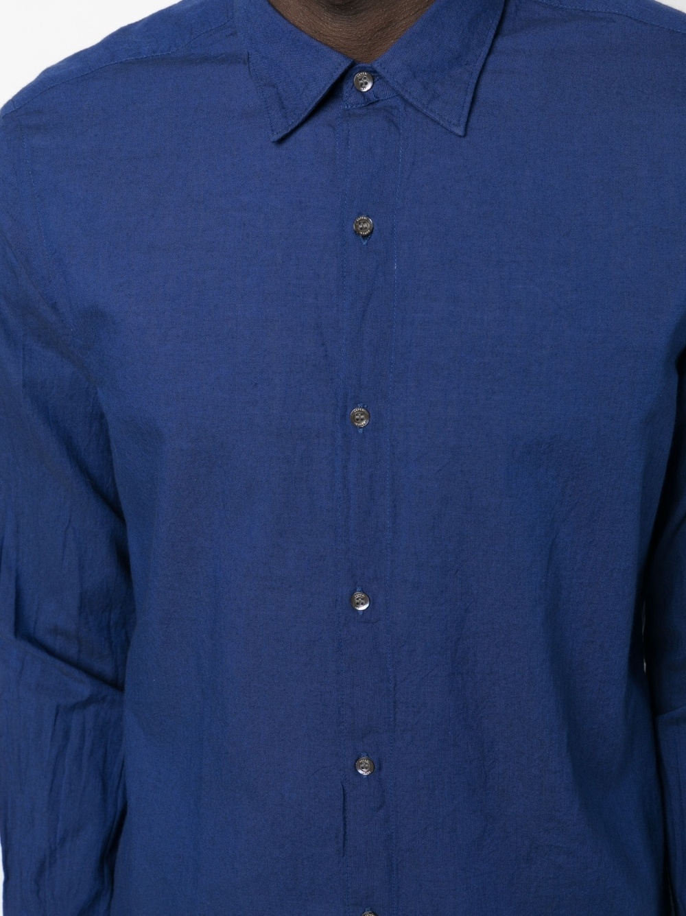Aspesi Buttoned Long-sleeved Shirt In Blue