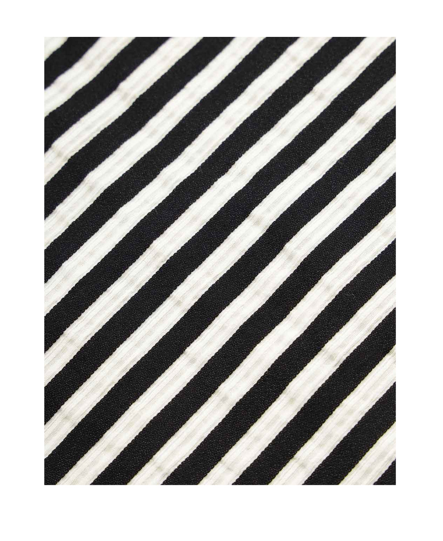 Max Mara Striped Detail Coat In Black