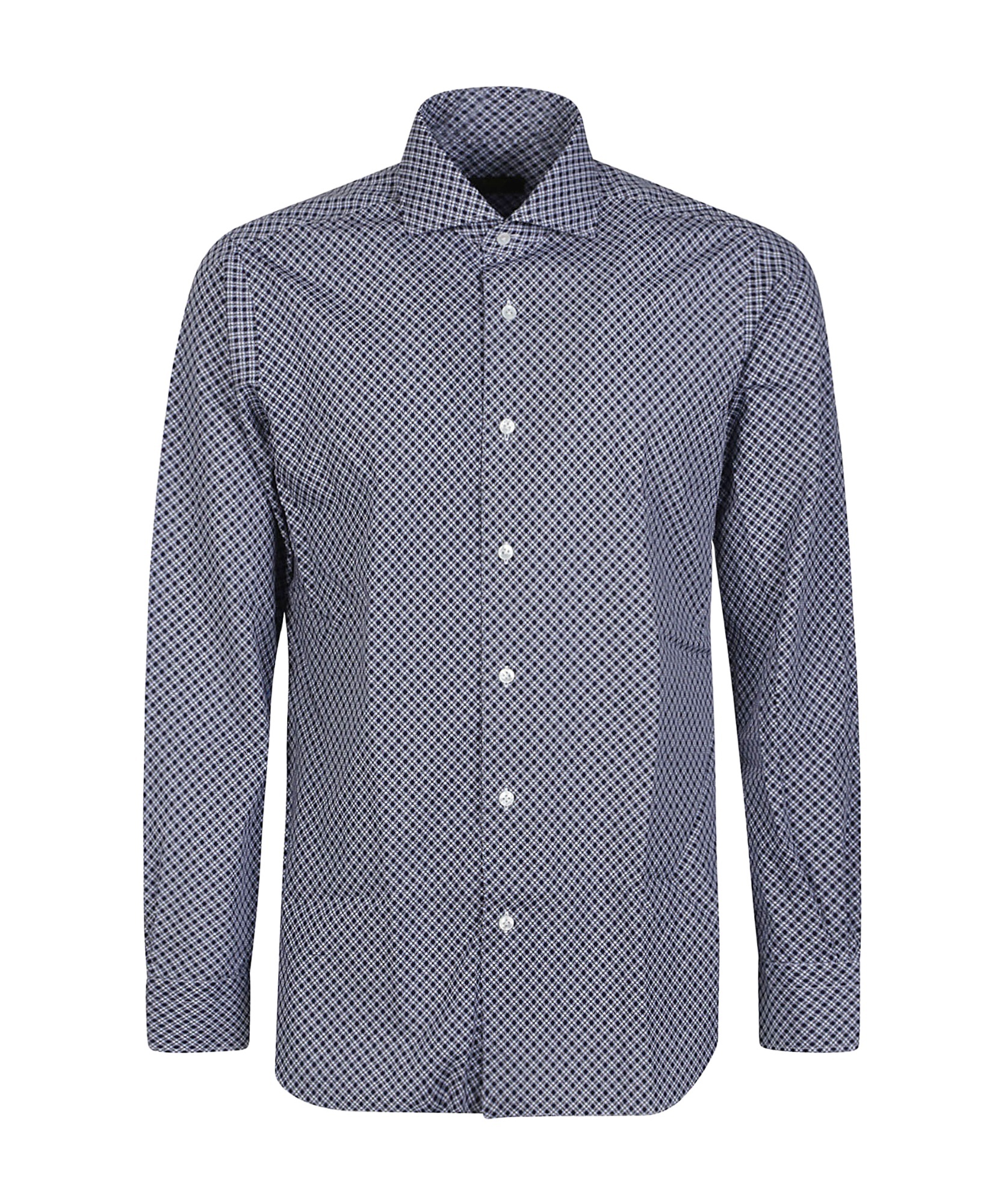 Barba Napoli Lapel Long-sleeved Shirt In Gray