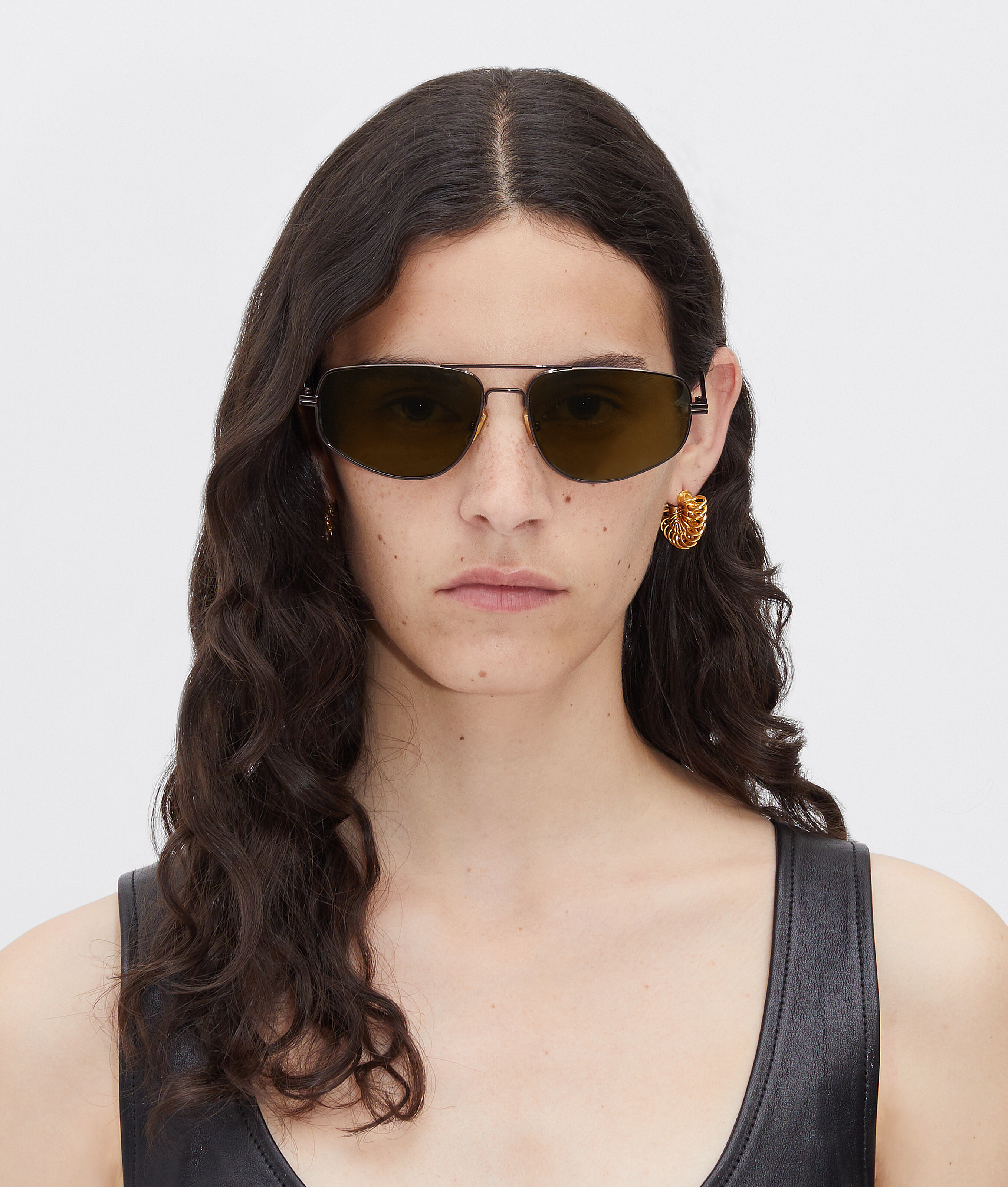 Bottega Veneta Geometric-frame Sunglasses In Brown