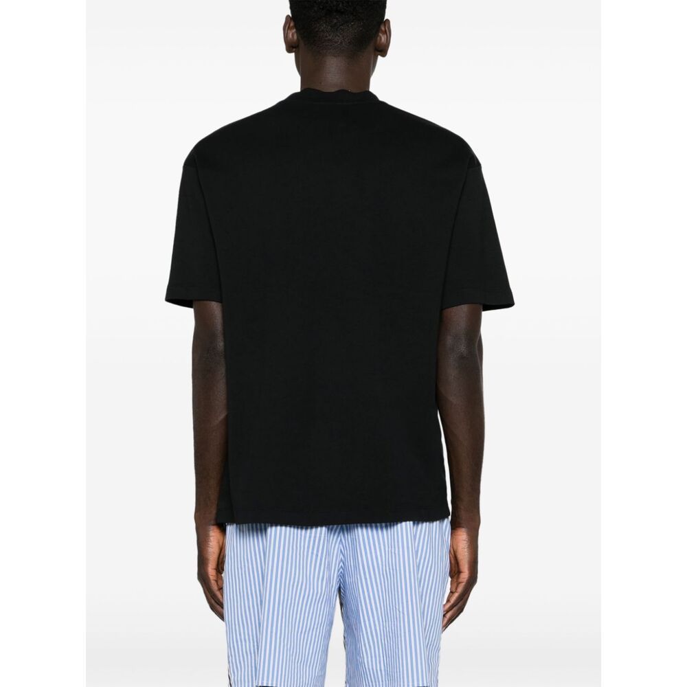 Drôle De Monsieur Black Classic Nfpm T-shirt With Logo Print In Cotton Blend Man In Black