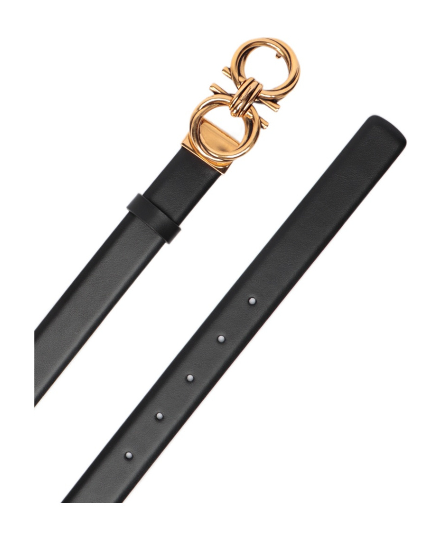Ferragamo Gancini Buckle Leather Belt In Nude