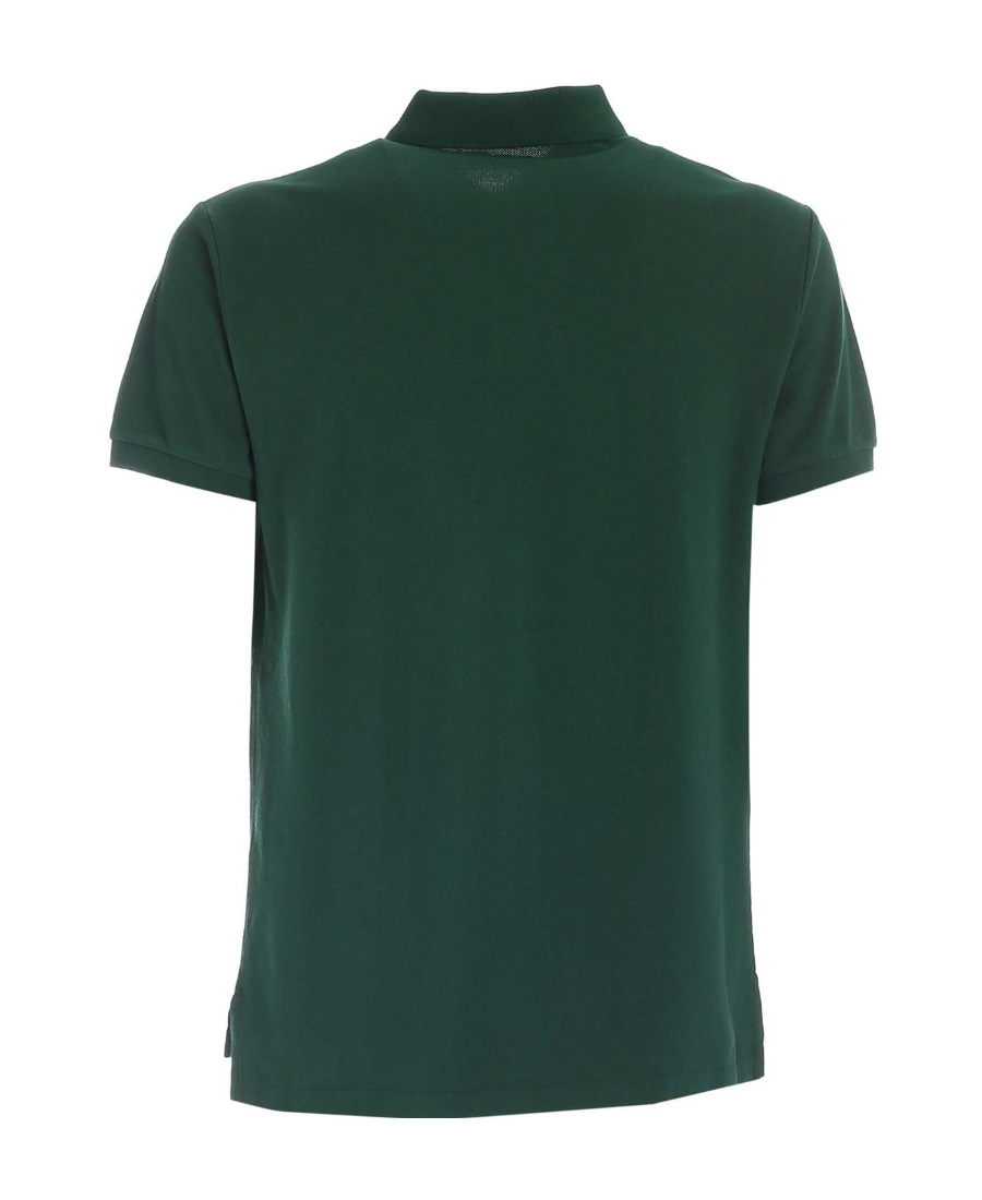 Polo Ralph Lauren Hemline Slits Piquet Polo Shirt In Green