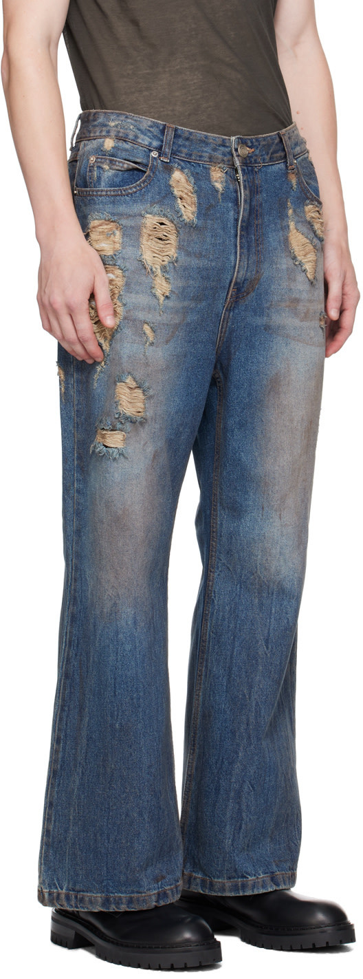 Juunj Oil Washed Bootcut Jeans