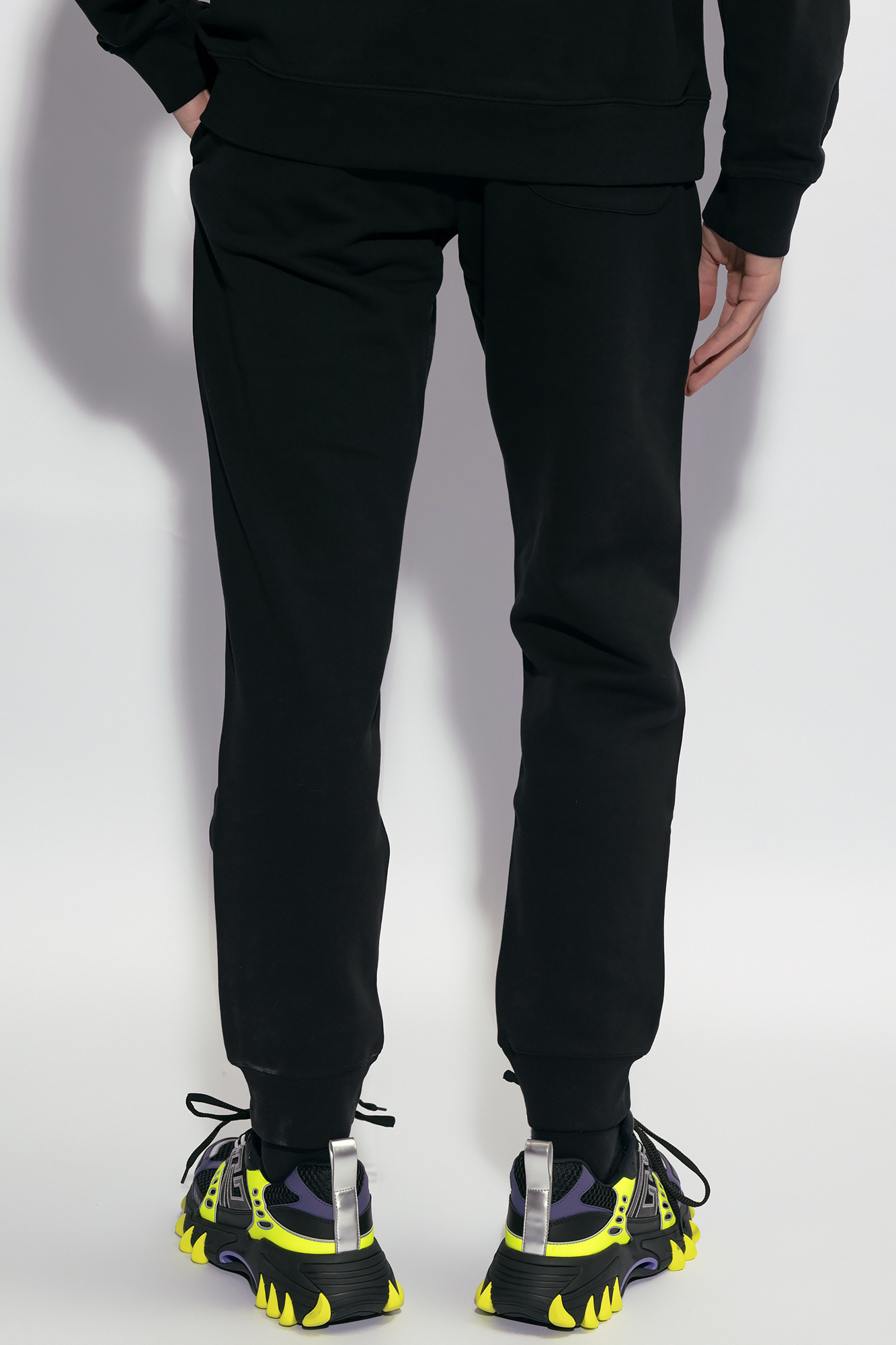 Moschino Logo Print Joggers With Elastic Waistband In Black