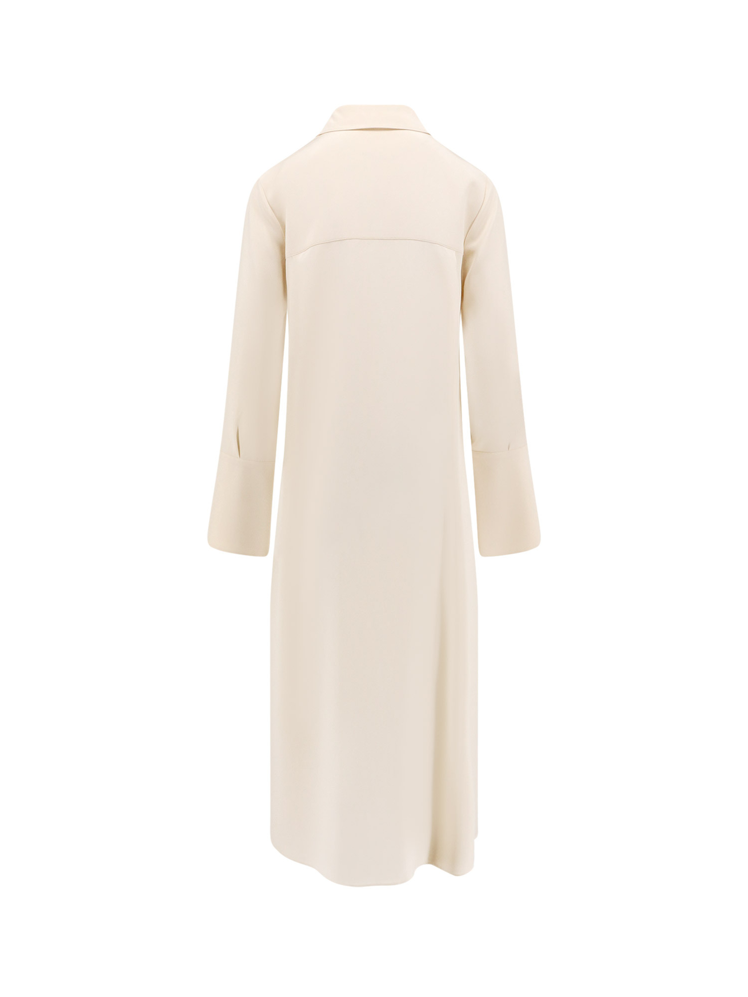 Max Mara Stretch Silk Ossola Dress With Long Sleeves