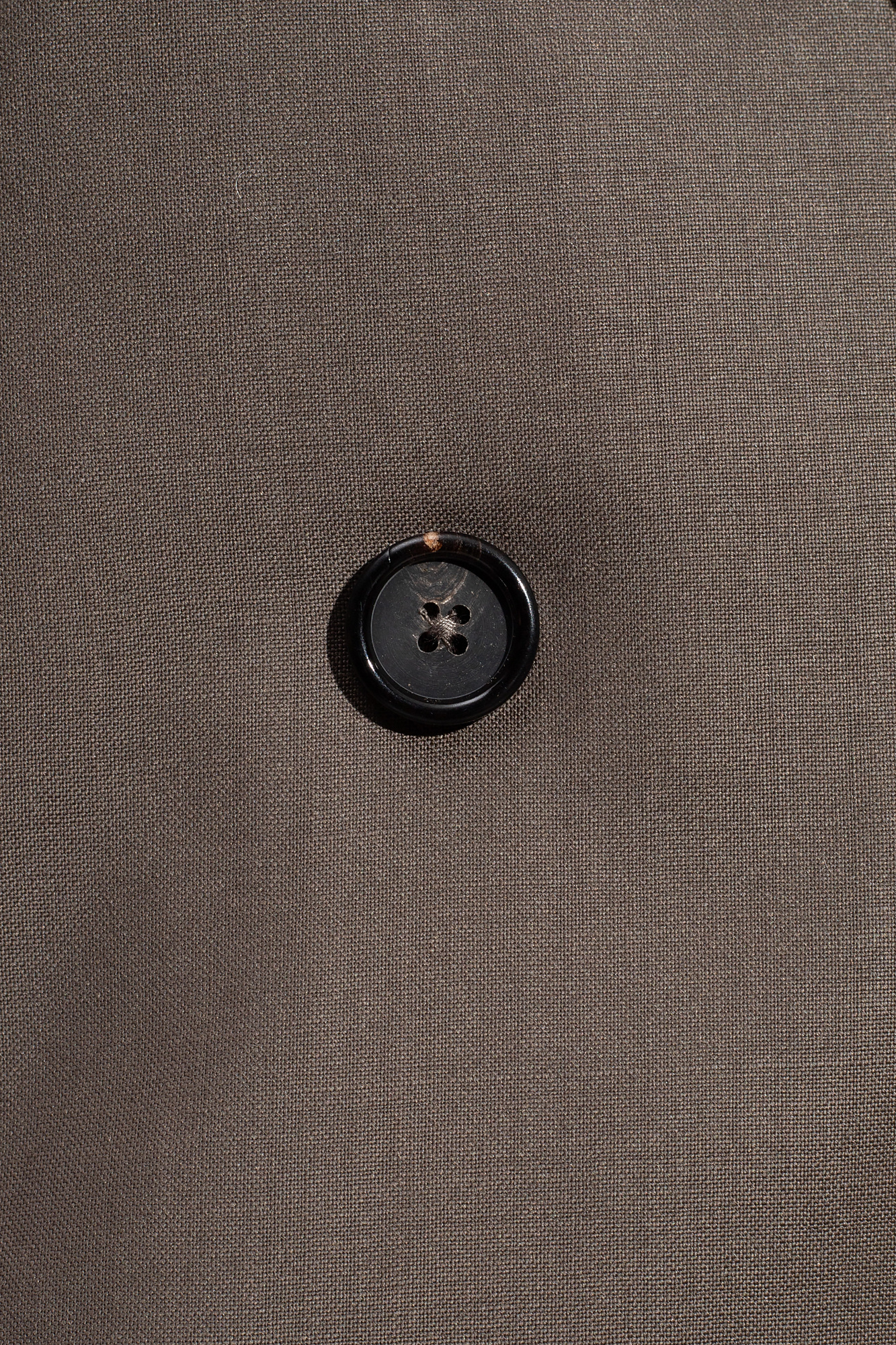 Totême Double-breasted Wool Blazer In Brown