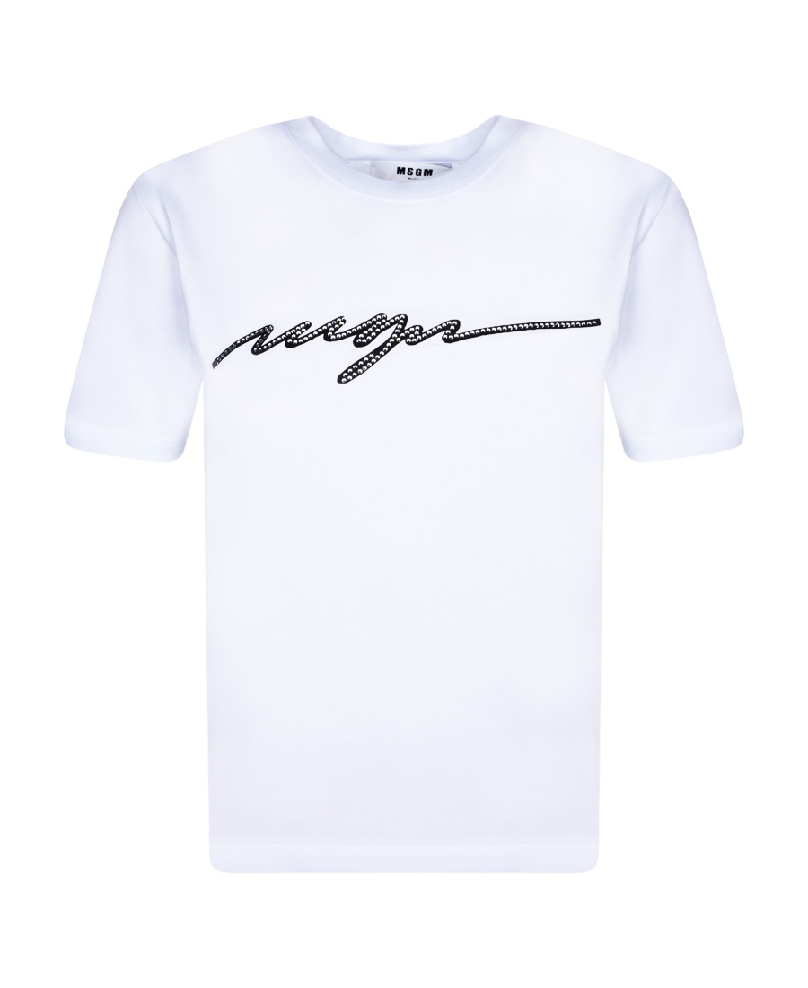 Msgm Embellished T-shirt In White