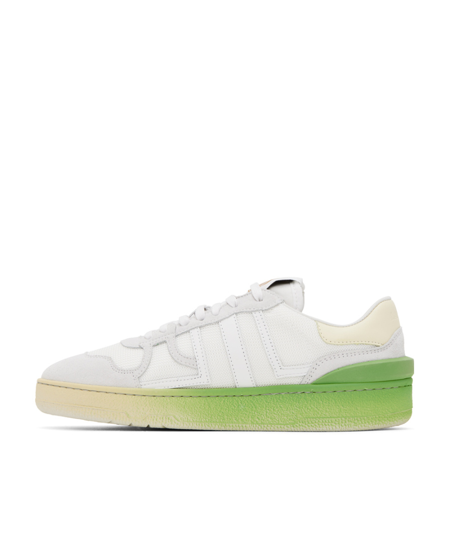 Lanvin Round Toe Lace-up Sneakers In White
