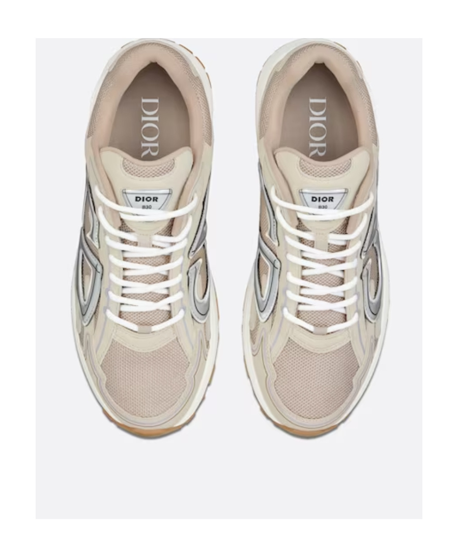 Shop Dior B30logo Low-cut Sneakers In Nude