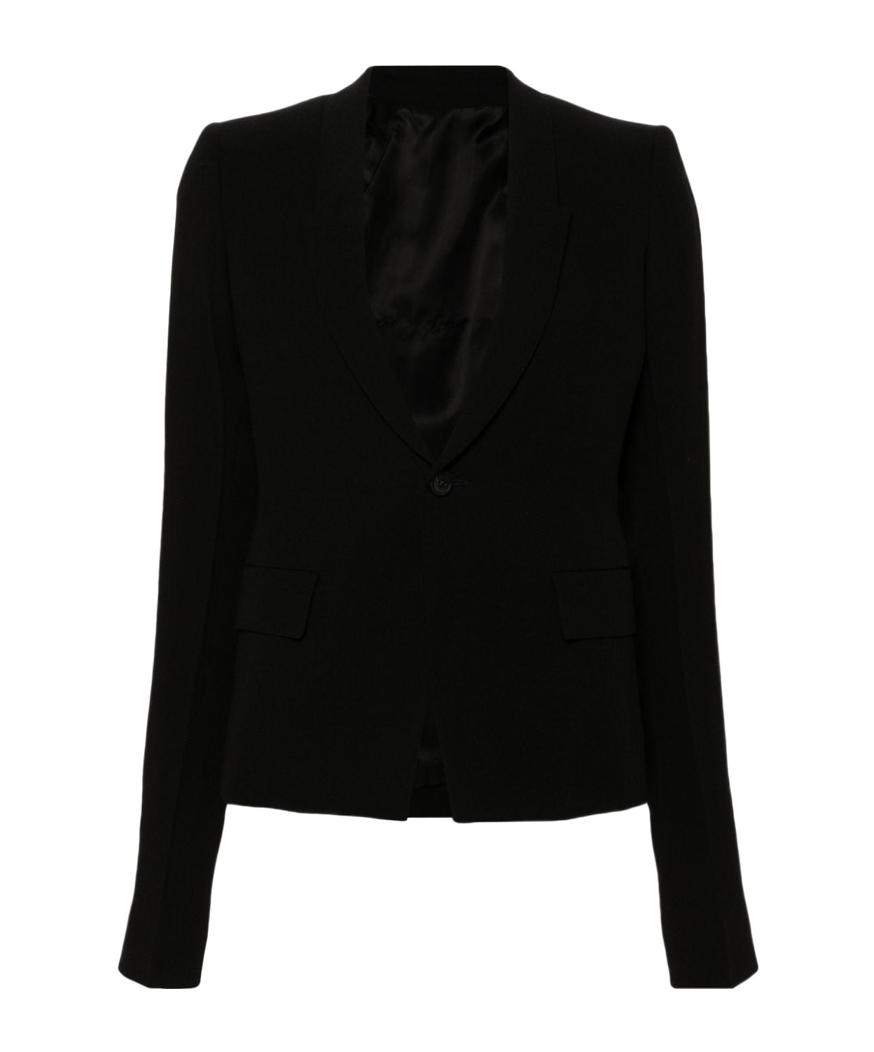 Rick Owens Grain De Poudre Blazer In Black