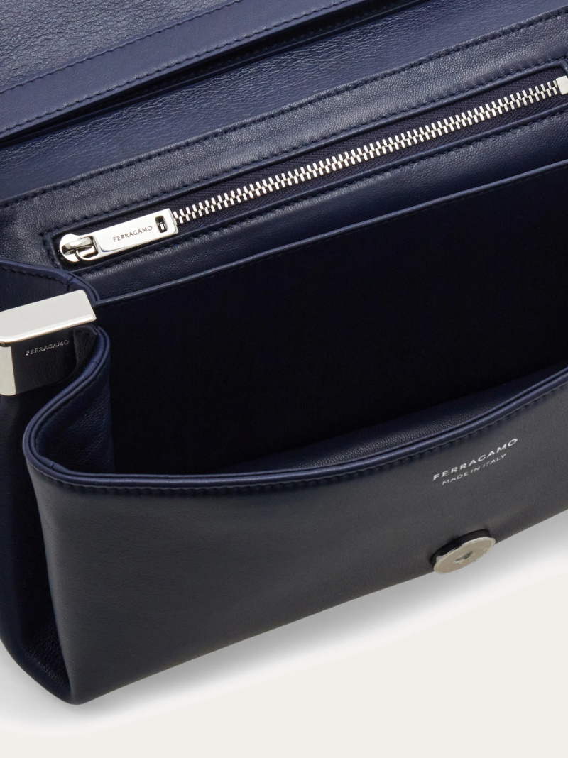 Ferragamo Limoges Front Flap Crossbody Bag In Blue