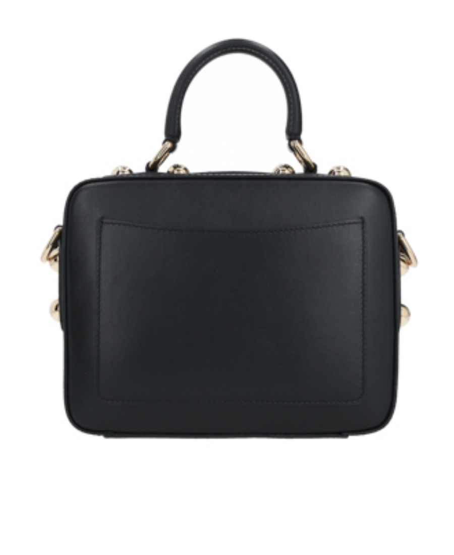 Dolce & Gabbana Logo-plaque Studded Leather Tote Bag In Black