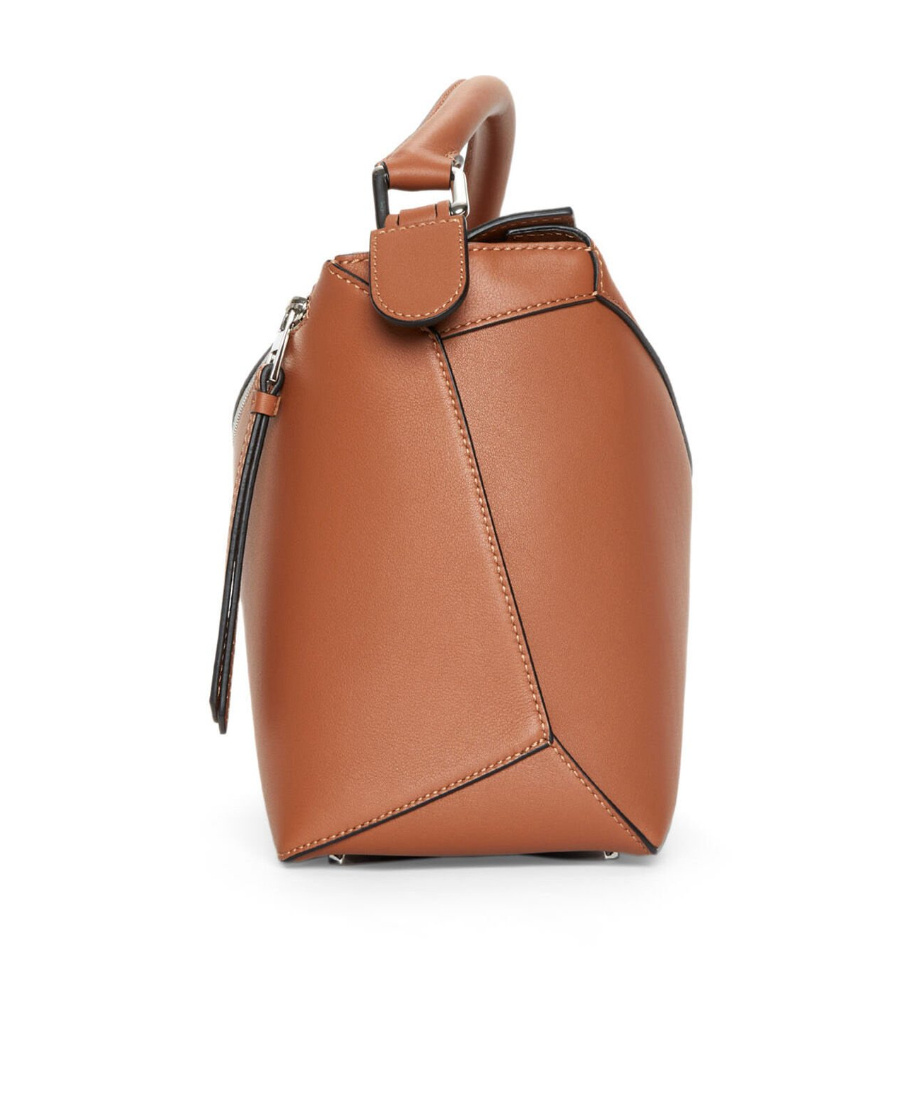 Loewe Puzzle Edge Zip-up Top Handle Bag In Brown
