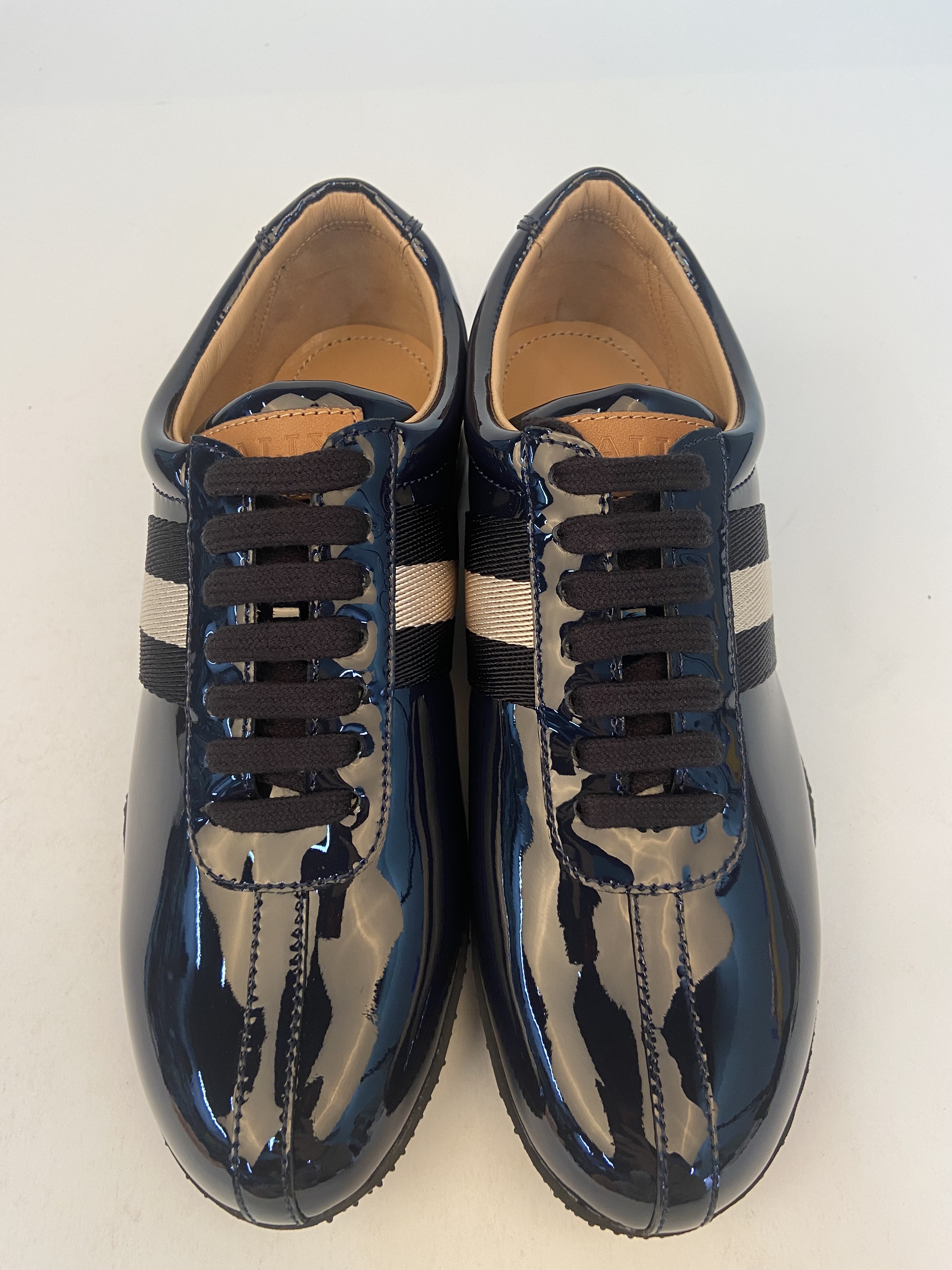 BALLY NAVY BLUE LOGO CASUAL SNEAKERS