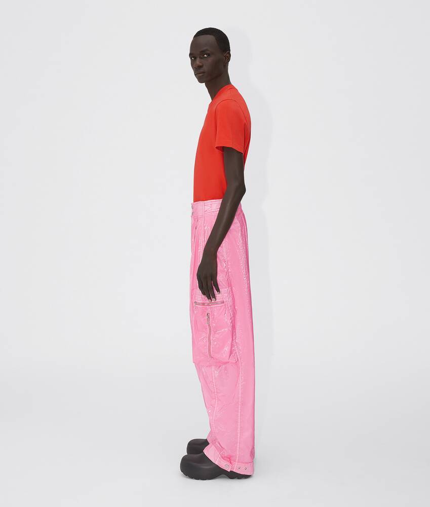 Bottega Veneta Logo Button Open And Close Casual Pants In Pink